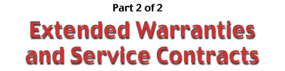 Extended Warranties and Service Contracts