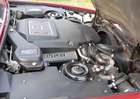 The engine compartment should be clean and in order, as on this eleven-year-old Bentley.