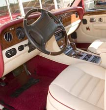 A clean interior in a 1996 Bentley.